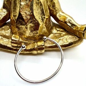 .925 Silver Open Hoop Bracelet with Ball Ends